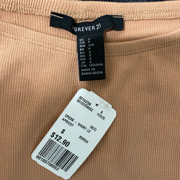 NWT Forever 21 Salmon/Coral Off-The-Shoulder Bodycon Dress, Size Small - Picture 3 of 6